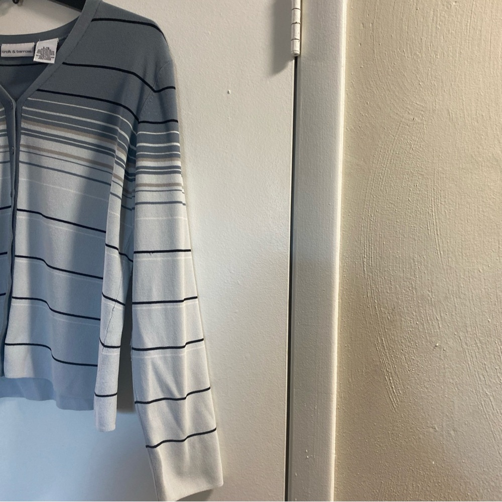 Croft & Barrow Gray and‎ Black Striped Cardigan - Picture 5 of 5